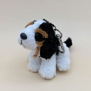 Russ Cocker Spaniel Plush Keychain King Charles Brown Black Mini Realistic 4"